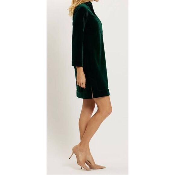 NWT Jude Connally Palace Green Velour Kate Dress Size M Long Sleeve USA Holiday - Picture 2 of 10